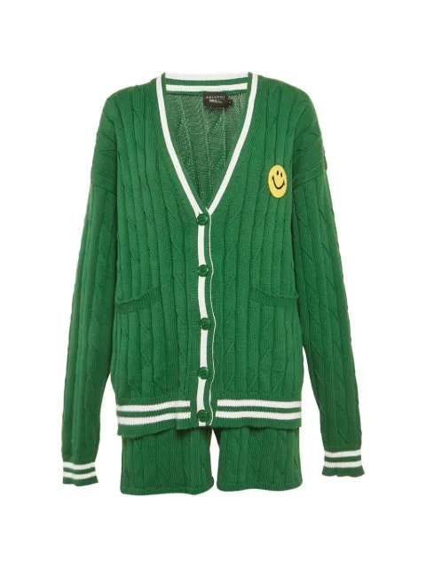Joshua Sanders x Smiley cable-knit cardigan and shorts set Green 1259956