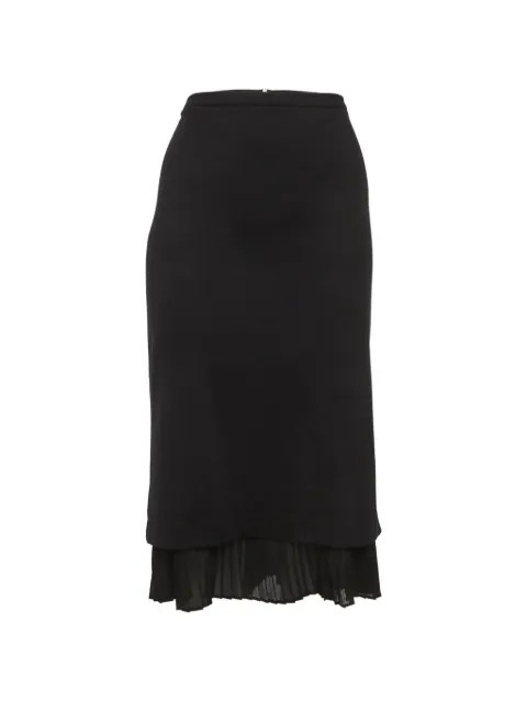 Max Mara plissé-trim pencil midi skirt Black 1309779