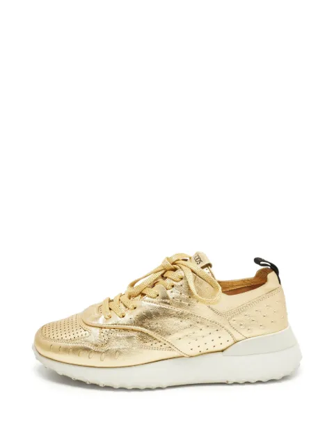 Tod's Vintage perforated metallic sneakers Gold 1335050