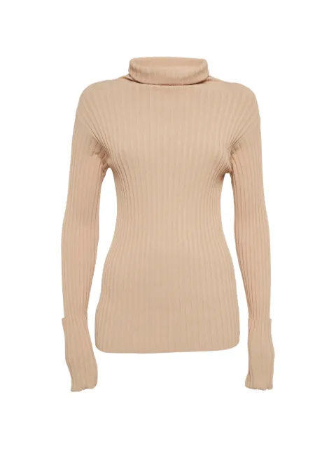 Valentino Garavani Pre-Owned ribbed turtleneck sweater Neutrals 1304781