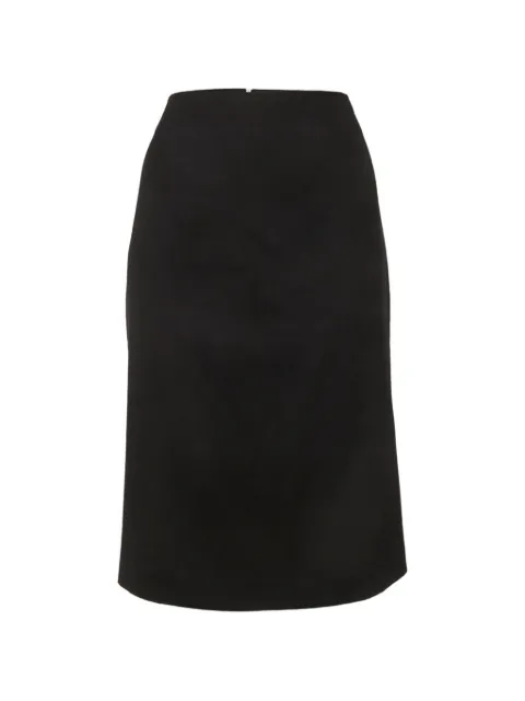 Max Mara flannel pencil midi skirt Black 1312599