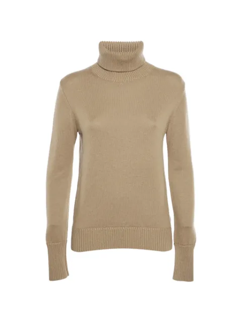 Burberry Pre-Owned logo-embroidered roll-neck sweater Neutrals 1325710