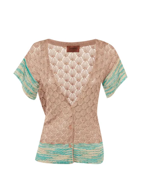 Missoni Pre-Owned crochet-knit short-sleeve cardigan Neutrals 1315964