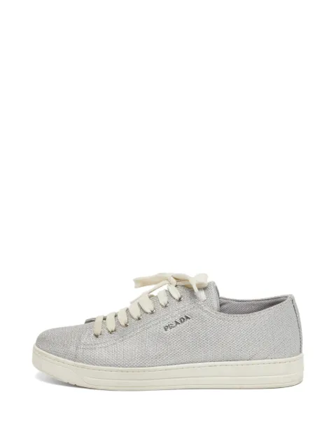 Prada Pre-Owned metallic-effect sneakers Silver 1289748