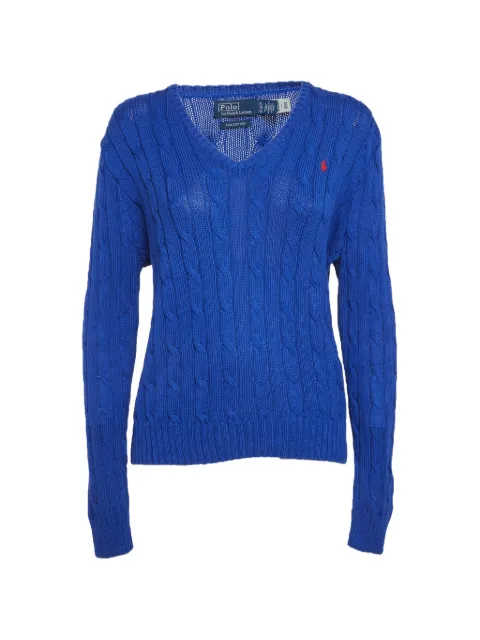 Polo Ralph Lauren Vintage cable-knit V-neck sweater Blue 1300174