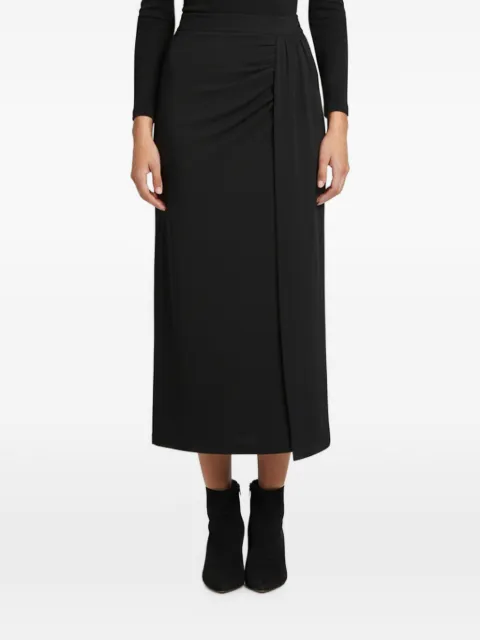 Christian Dior Pre-Owned draped midi skirt Black 1350487