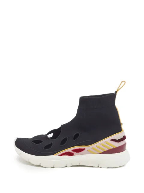 Valentino Garavani Pre-Owned Rockstud detail cut-out sock sneakers Black 1348509