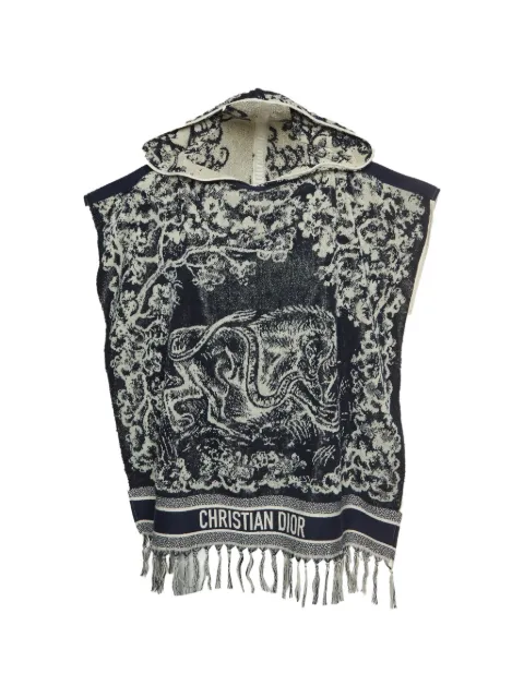 Christian Dior Pre-Owned Toile De Jouy poncho Blue 1333452