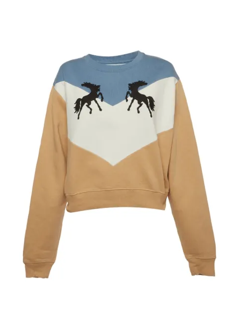 Off-White Pre-Owned horse-motif cropped sweatshirt Neutrals 1330255