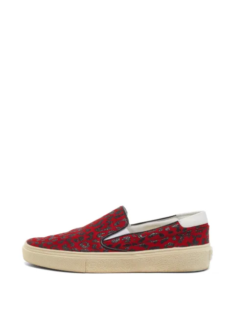 Saint Laurent Pre-Owned leopard-print sneakers Red 1343915