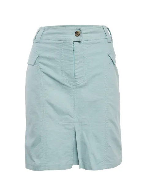 Carolina Herrera Vintage flap-detail mini skirt Blue 1316152