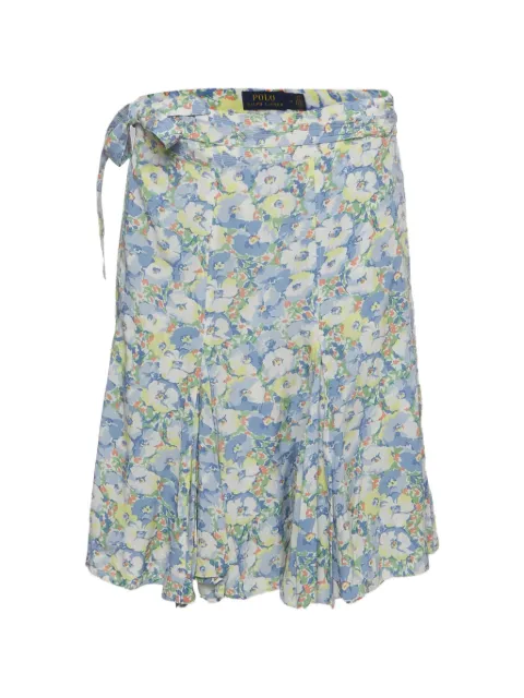 Polo Ralph Lauren Vintage floral-print wrap-style mini skirt Blue 1332559