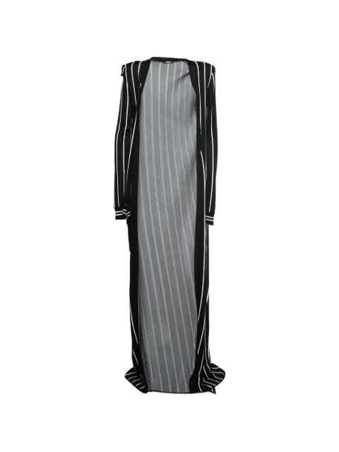 Balmain Pre-Owned striped open-front cardigan Black 1300076