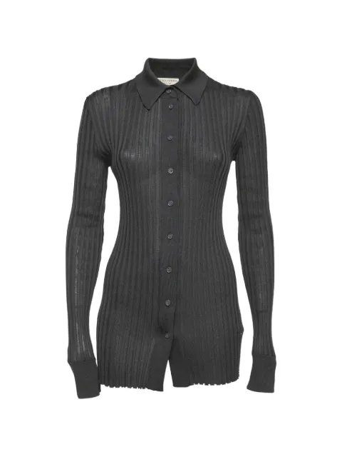 Bottega Veneta Pre-Owned ribbed-knit long-sleeve cardigan Grey 1307128