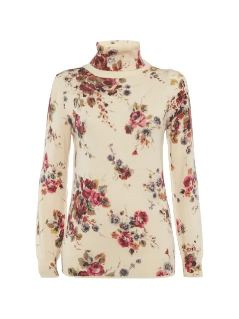 Dolce & Gabbana Pre-Owned floral-print sweater Neutrals 1292383