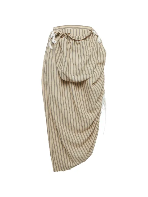 Loewe Pre-Owned striped ruched maxi skirt Neutrals 1277082