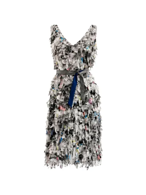 Baruni Jardin fringed midi dress White PF2631