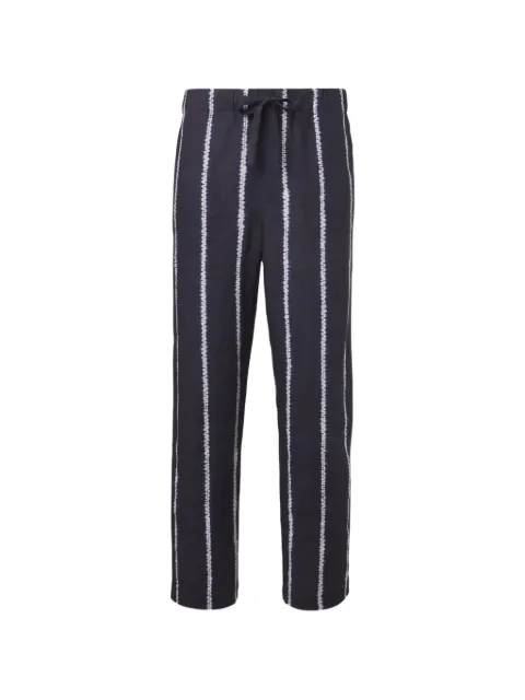 COMMAS Shibori-stripe linen trousers Blue PF26PT001P621