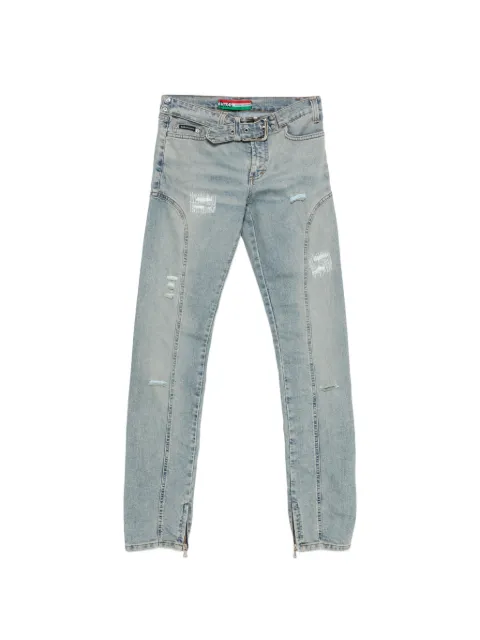 Dolce & Gabbana Pre-Owned 2000s belted distressed jeans Blue DG250BUF