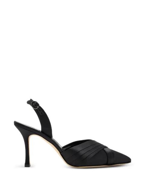 Manolo Blahnik Vieraslipla crossover-strap slingback pumps Black 1263178