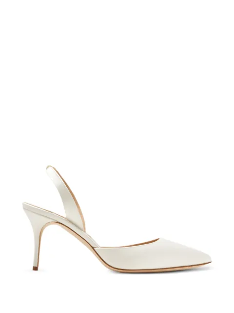 Manolo Blahnik Carolyne 70 pointed-toe slingback pumps White 4231805