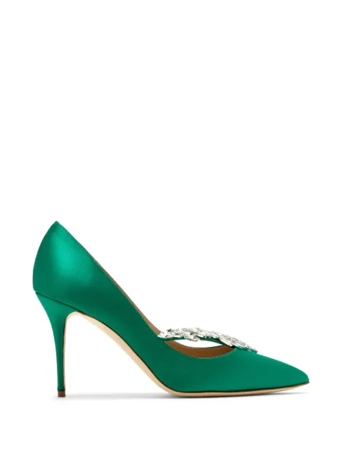 Manolo Blahnik Nadira crystal-embellished pumps Green 9XX0367