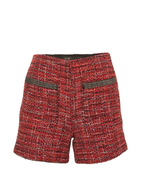 Maje chain-detail tweed shorts Red 1332152
