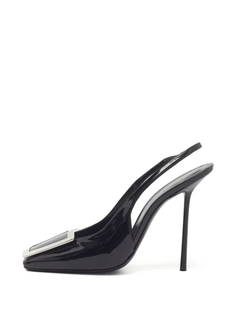 Saint Laurent Pre-Owned George leather heeled pumps Black 1360321