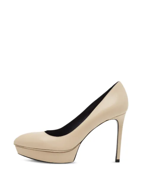 Saint Laurent Pre-Owned Janis leather heeled pumps Neutrals 1342945