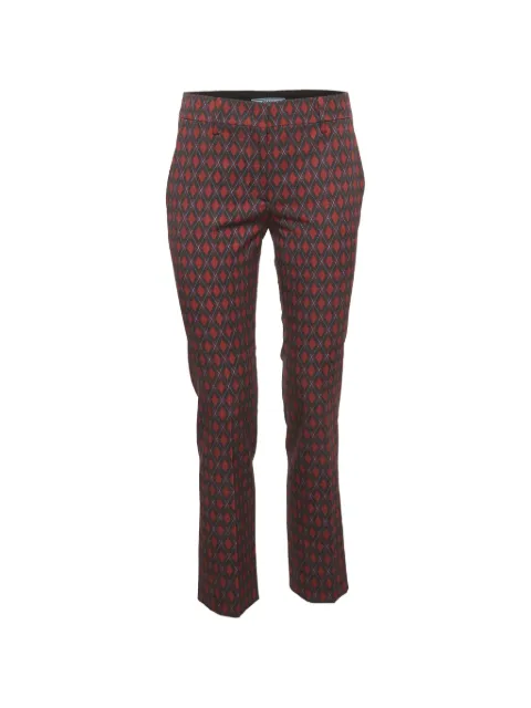 Prada Pre-Owned geometric-print straight-leg trousers Black 1308600