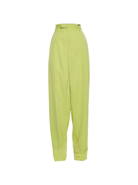 Versace Pre-Owned pleat-detail gabardine trousers Green 1326619