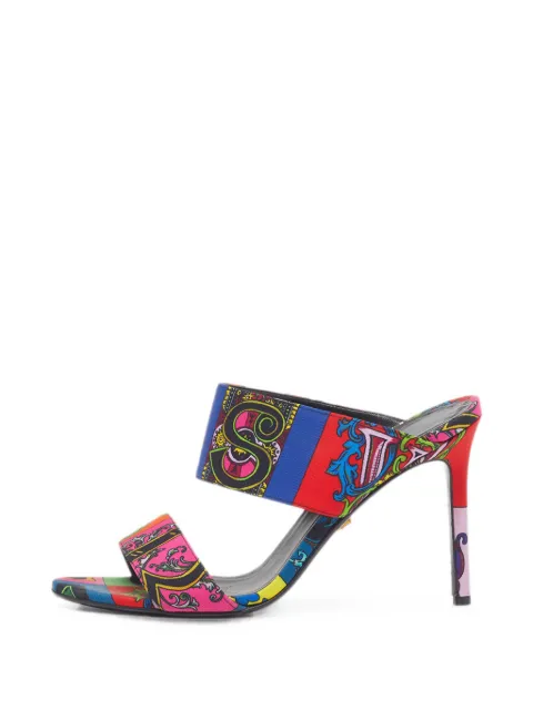 Versace Pre-Owned baroque-print heeled sandals Red 1312681