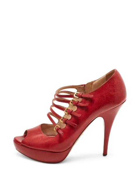 Prada Pre-Owned platform strappy pumps Red 1363749