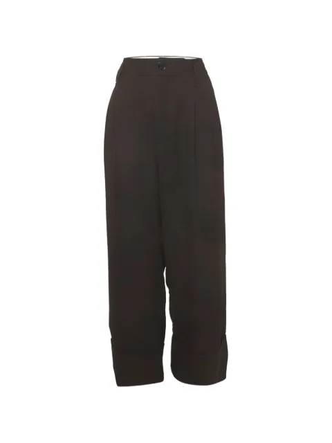 GANNI pleated cropped trousers Black 1340809