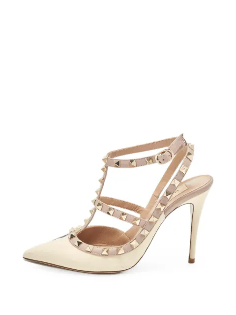 Valentino Garavani Pre-Owned Rockstud caged heeled pumps Neutrals 1359581