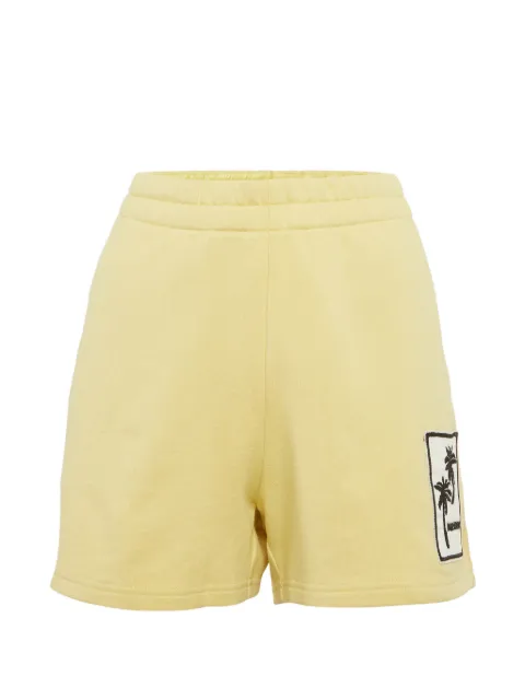 Moncler palm-appliqué shorts Yellow 1288897