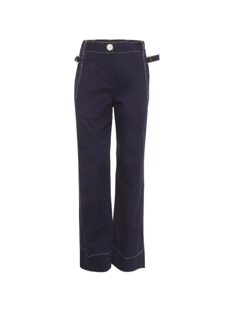 Louis Vuitton Pre-Owned contrast-stitch cotton trousers Blue 1313169