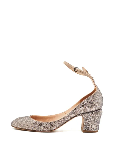 Valentino Garavani Pre-Owned Tan-Go crystal-embellished heeled pumps Silver 1320718