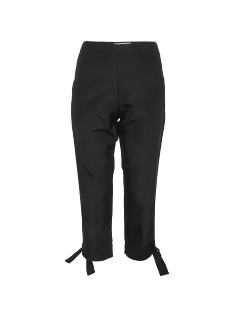 Christian Dior Pre-Owned bow-detail cropped trousers Black 1293181