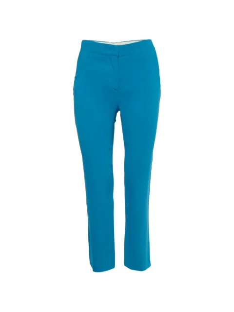 Alaïa Pre-Owned crepe straight-leg trousers Blue 1329194