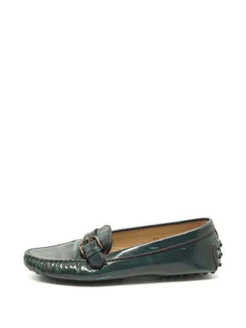 Tod's Vintage buckle-detail driver loafers Green 1294978