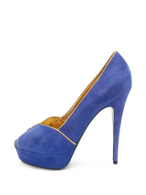 Saint Laurent Pre-Owned suede heeled pumps Blue 1278733