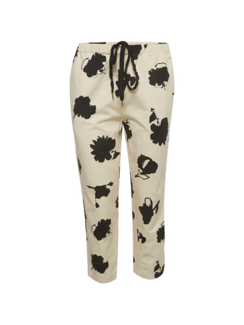 Marni Pre-Owned floral-print straight-fit trousers Neutrals 1329159