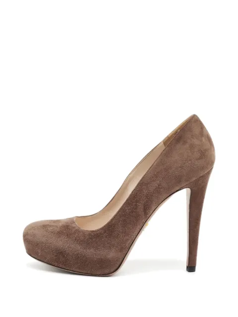 Prada Pre-Owned platform suede pumps Brown 1347153