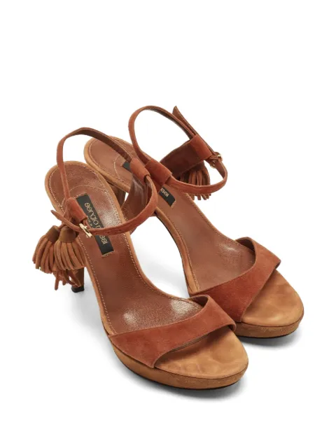 Sergio Rossi suede tassel heeled sandals Brown 1315288