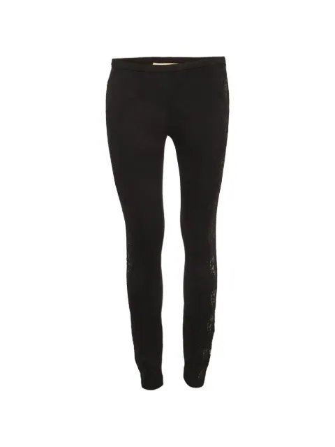 PUCCI Pre-Owned lace-trim slim-fit trousers Black 1288564