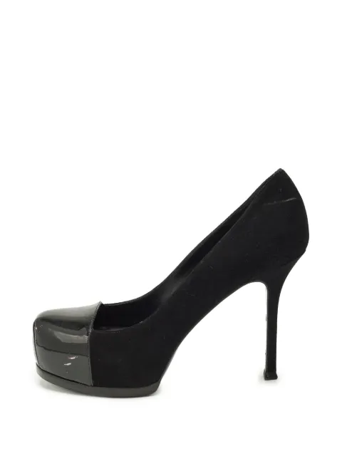 Saint Laurent Pre-Owned Tribtoo platform heeled pumps Black 1285809
