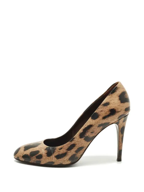 Roberto Cavalli Vintage leopard-print round-toe pumps Neutrals 1312572