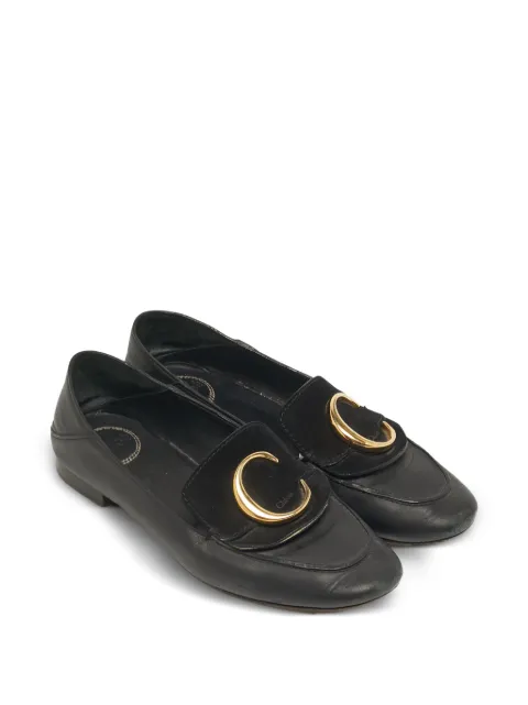 Chloé Pre-Owned C-logo loafers Black 1273857