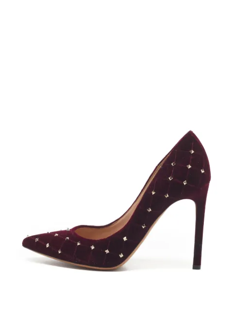 Valentino Garavani Pre-Owned Rockstud quilted pumps Red 1357453